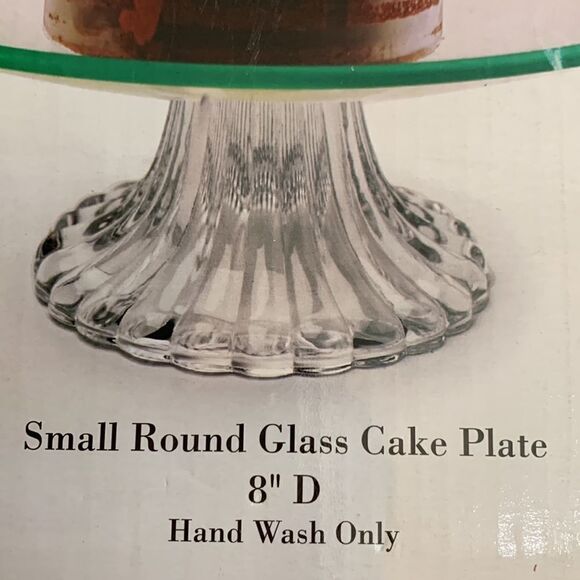 Circleware Chic Clear Glass Cake Plate Petite 8 Inches Round Gift Display New - Picture 3 of 7